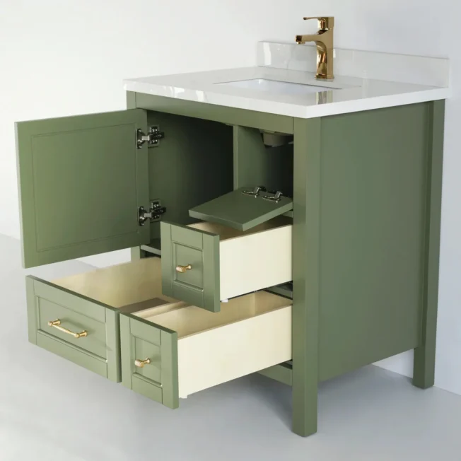 30 Inch Green Selena Bathroom Vanity - Image 5