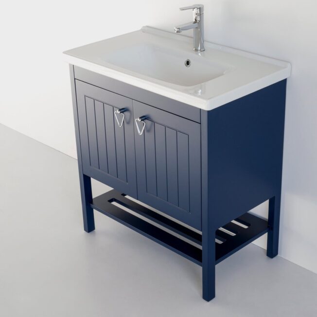 32 Inch Navy Blue Polo Freestanding Single Sink Bathroom Vanity - Image 4