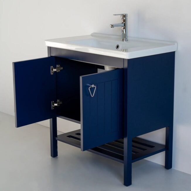 32 Inch Navy Blue Polo Freestanding Single Sink Bathroom Vanity - Image 3