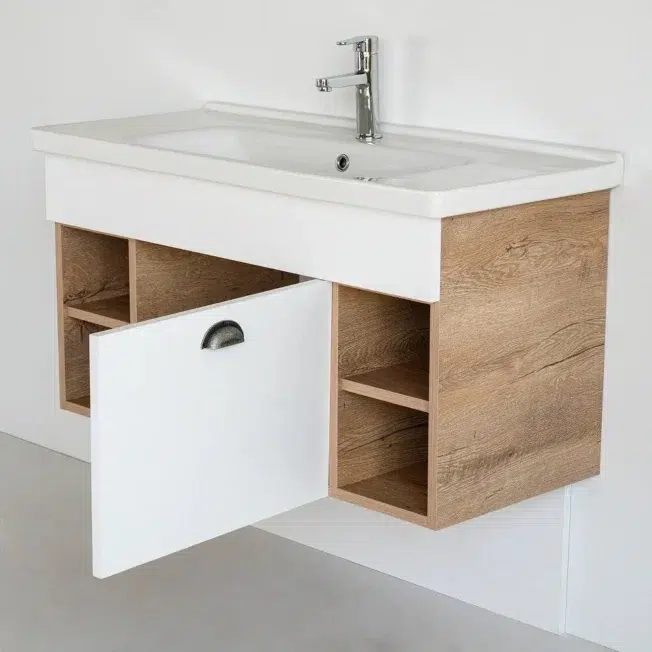 40 Inch Light Oak Lotus Single Sink Bathroom Vanity - Image 4