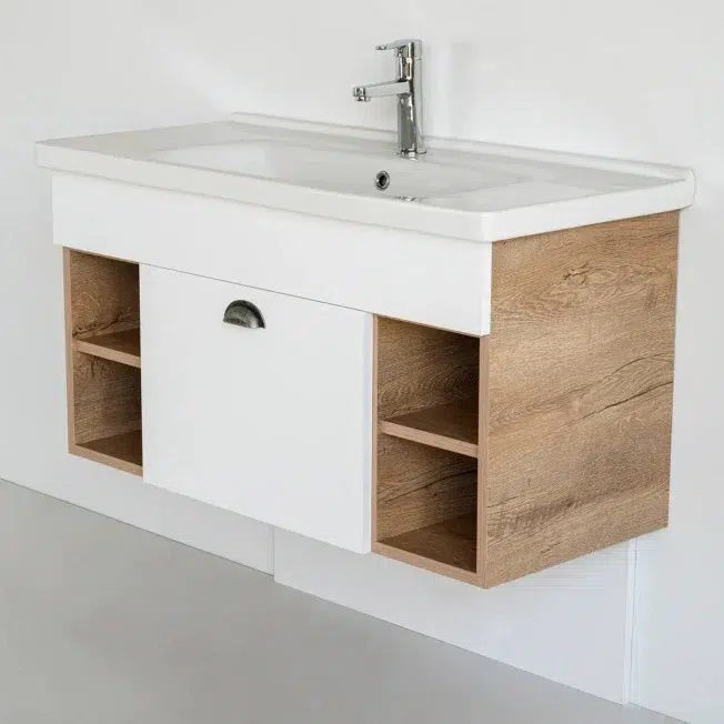 40 Inch Light Oak Lotus Single Sink Bathroom Vanity - Image 3