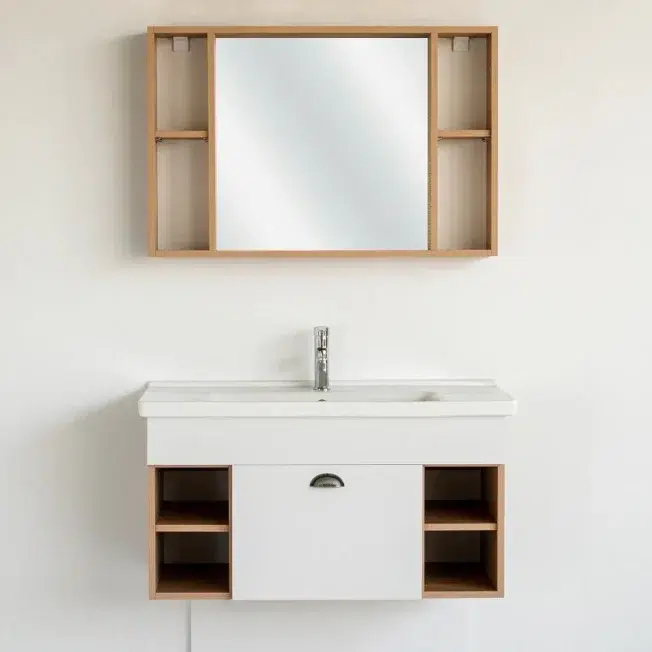 40 Inch Light Oak Lotus Single Sink Bathroom Vanity