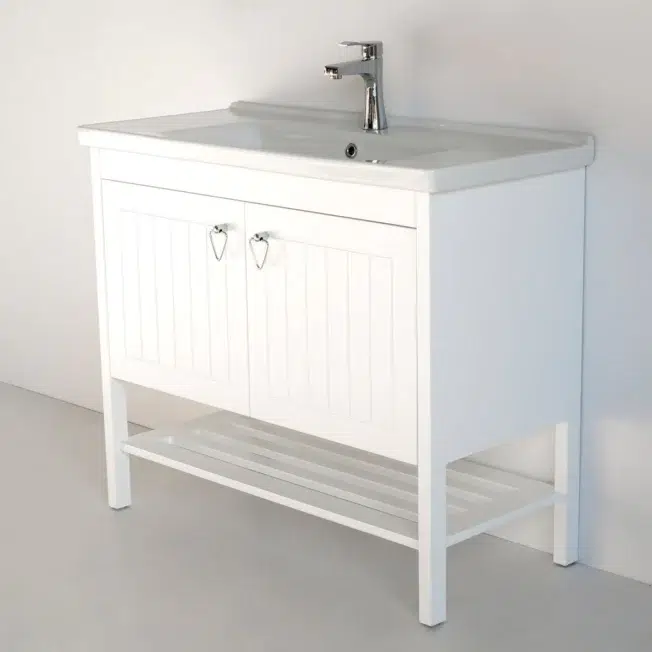 40 Inch White Polo Freestanding Single Sink Bathroom Vanity - Image 3