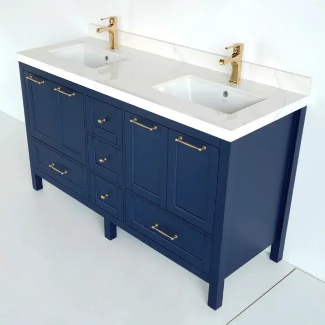 60 Inch Navy Blue Selena Bathroom Vanity - Image 2