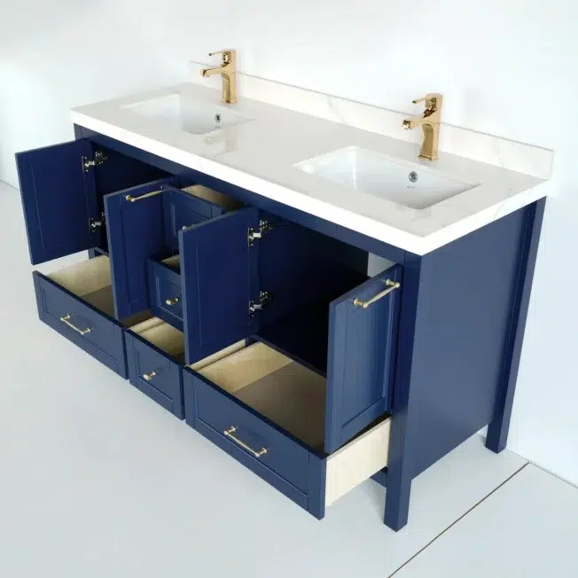 60 Inch Navy Blue Selena Bathroom Vanity - Image 3