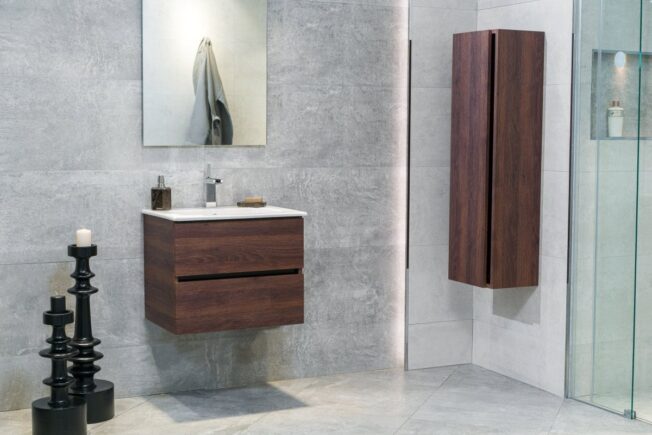 24 Inch Dark Oak Veneto Floating Bathroom Vanity - Image 6