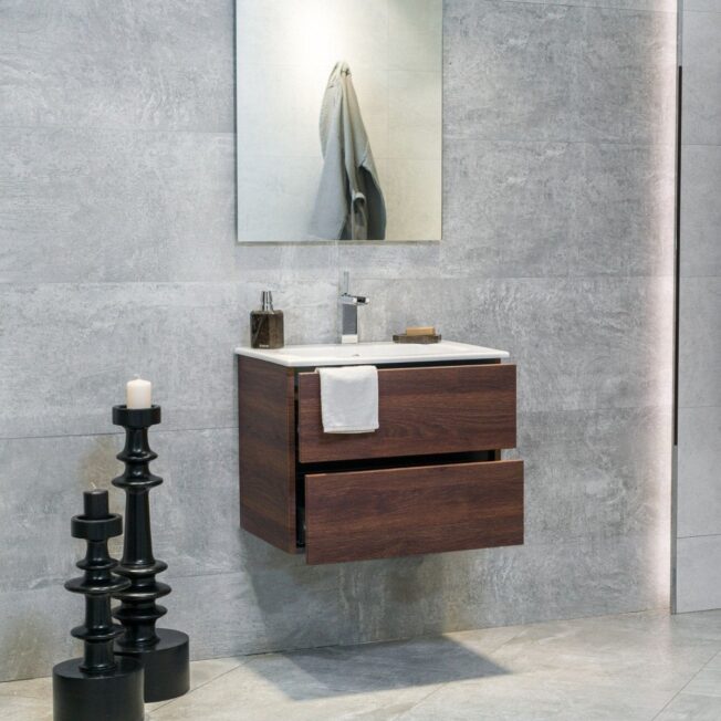 24 Inch Dark Oak Veneto Floating Bathroom Vanity - Image 12