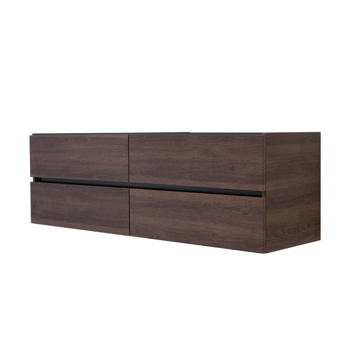 60 Inch Dark Oak Veneto Floating Bathroom Vanity