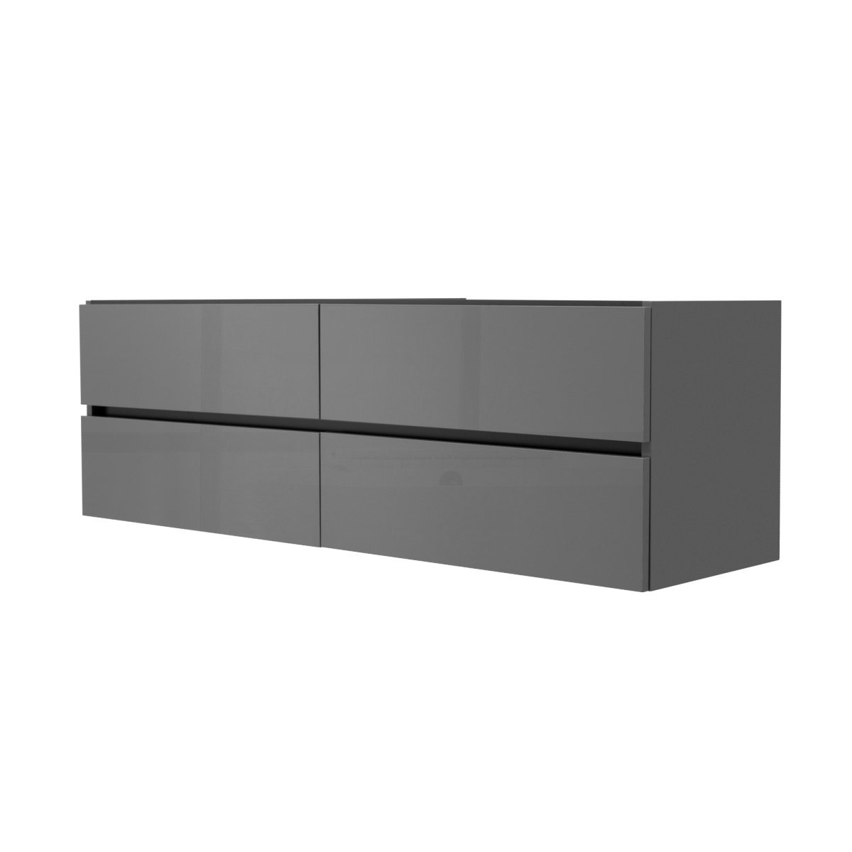 60 Inch High Gloss Anthracite Veneto Floating Bathroom Vanity