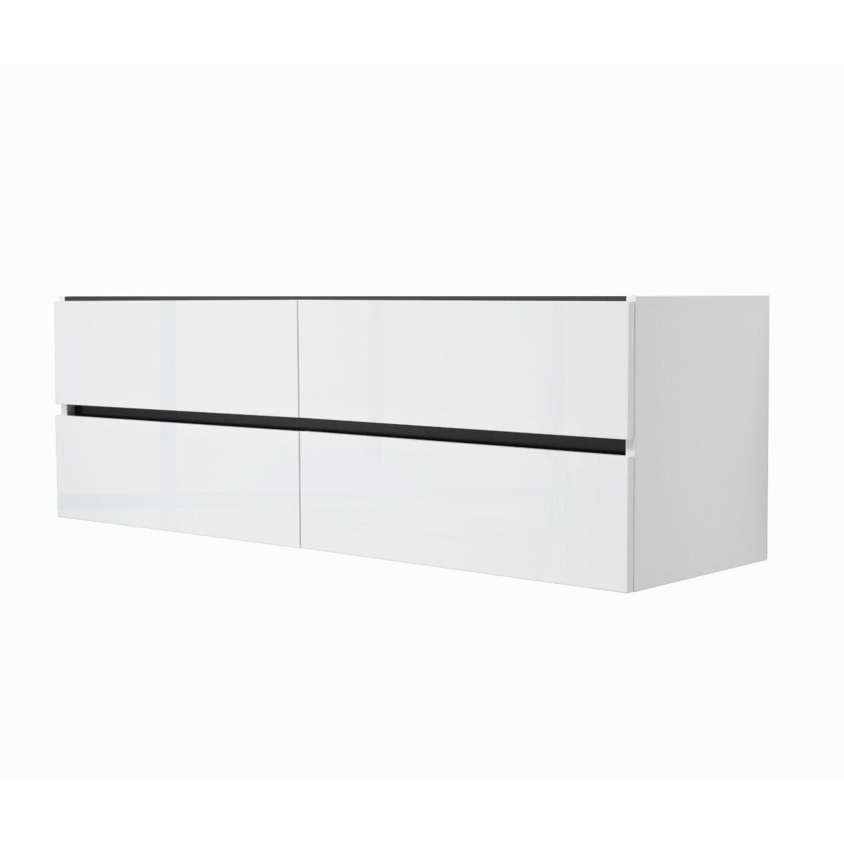 60 Inch High Gloss White Veneto Floating Bathroom Vanity