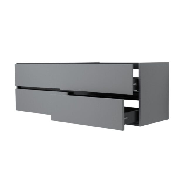 60 Inch Matte Dust Gray Veneto Floating Bathroom Vanity - Image 3