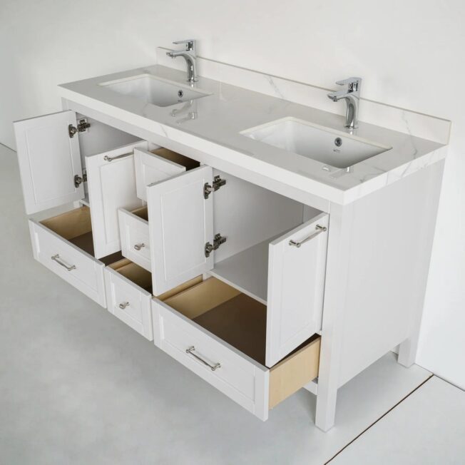 60 Inch White Selena Bathroom Vanity - Image 3