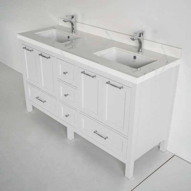 60 Inch White Selena Bathroom Vanity - Image 2