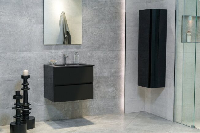 24 Inch High Gloss Black Veneto Floating Bathroom Vanity - Image 8