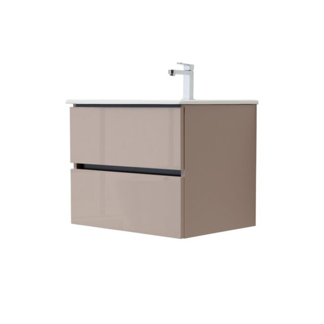 24 Inch High Gloss Capuccino Veneto Floating Bathroom Vanity - Image 9