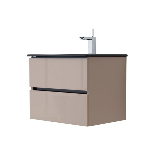 24 Inch High Gloss Capuccino Veneto Floating Bathroom Vanity - Image 4