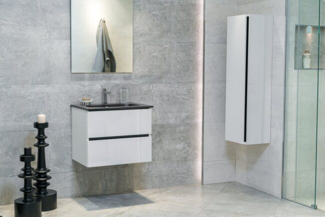 24 Inch High Gloss White Veneto Floating Bathroom Vanity - Image 12