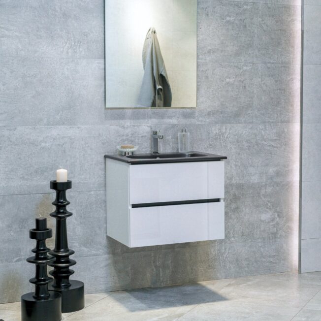 24 Inch High Gloss White Veneto Floating Bathroom Vanity - Image 10