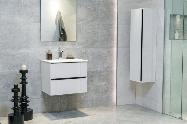 24 Inch High Gloss White Veneto Floating Bathroom Vanity - Image 8